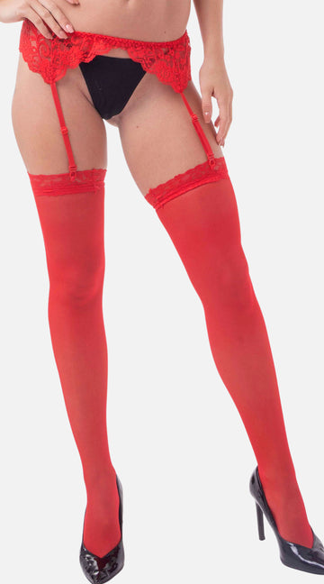 Lace Top Stocking & Suspender Set - My Voguish