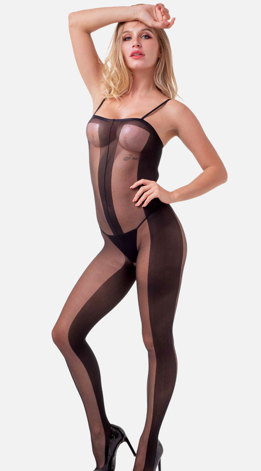 Opaque and Mesh Bodystocking - My Voguish