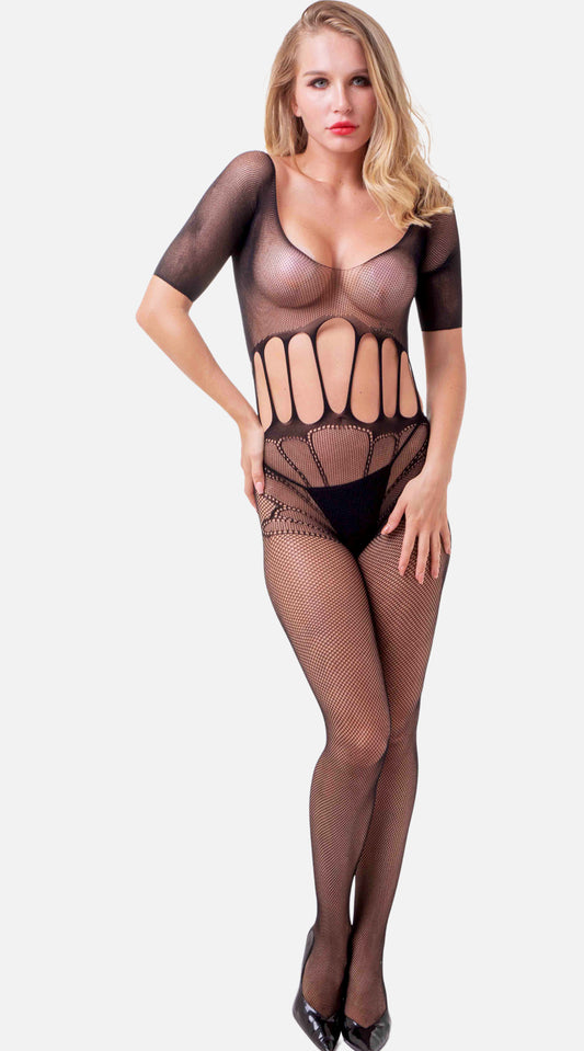 Black Crotchless Bodystocking - My Voguish