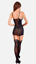 Sheer Halter Garter Dress with Stockings & Panty - My Voguish